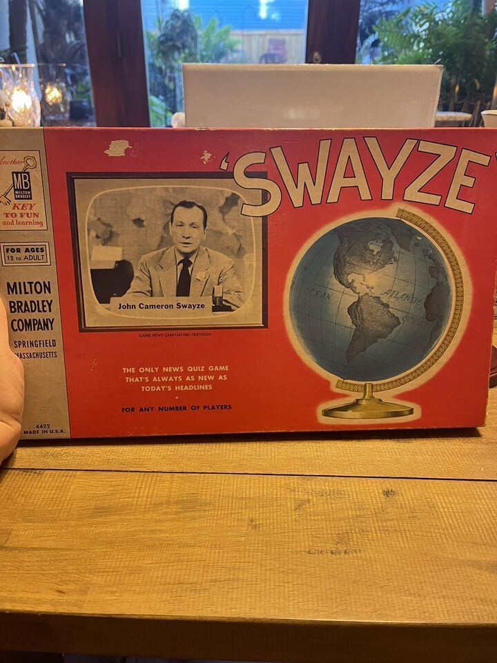 Vintage 1954 John Cameron 'Swayze' Board Game by Milton Bradley Complete - £10.05 GBP