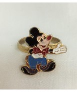 Vintage Mickey Mouse Ring Adjustable Enameled Full Body Mickey Taiwan - €12,80 EUR