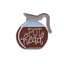 Pot Head Coffee Enamel Pin ☆ Funny Stoner 420 Humor Novelty Gift Cute! W... - $6.92