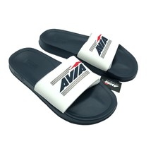 Avia Mens Primary Sandals Slides Rubber Logo White Navy Blue 9 - £11.31 GBP