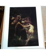William A Bouguereau Poster Nymphs &amp; Satyr Pasted on Board 25 1/4&quot; x 20 ... - £25.94 GBP