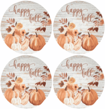 Happy Fall Pumpkins Autumn Thanksgiving Cotton Braided 15&quot; Placemats, Set of 4 - £30.26 GBP