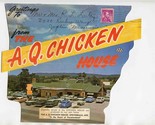 A Q Chicken House Die Cut Menu / Mailer Springdale Arkansas 1960 - £17.46 GBP