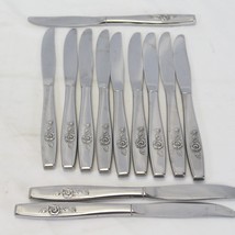 Oneida Our Rose SSS Dinner Knives 8 1/2&quot; Stainless Lot of 12 - $29.39