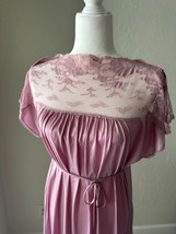 Vintage Long Nightgown Negligee Lilac Purple Full Sweep Nylon Lace - $59.82