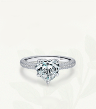 Exquisite 925 Sterling Silver Sparkling 2CT A5 Zirconia Heart Promise Ring - £39.32 GBP