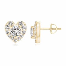 ANGARA Heart Shape Diamond Stud Earrings in 14K Gold (Grade-IJI1I2, 0.68ctw) - £931.99 GBP