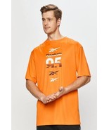 Reebok Workout Ready Meet You There T-Shirt High Vis Orange FU3143 - £15.14 GBP