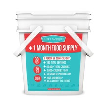 4-Week Emergency Food Supply – 380 Servings - 30 Days By Chef&#39;s Banquet - £168.28 GBP