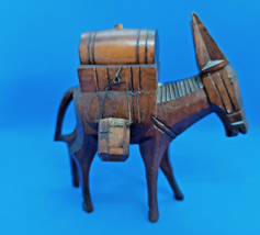 Wooden donkey barrel and two hand-carved buckets - $34.65