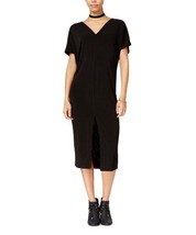 MSRP $89 Rachel Roy Black V-Neck Split-Hem Shift Dress Black Size XS NWOT - £18.85 GBP