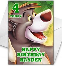 BALOO JUNGLE BOOK Personalised Birthday Card - Large A5 - Disney Jungle ... - $4.10