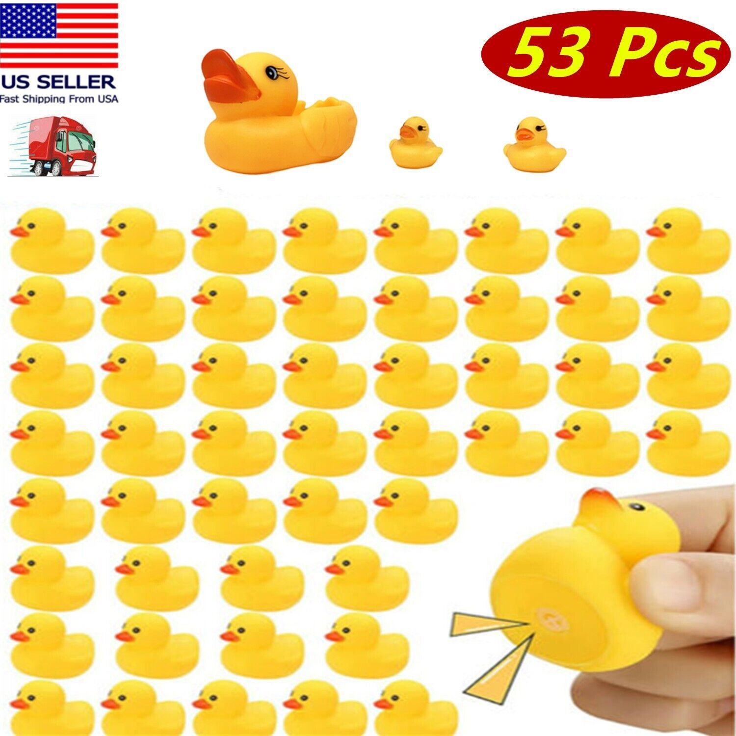 Primary image for 53 Pcs Of Rubber Ducky Float Duck Baby Bath Toy, Shower, Bath, Birthday Party