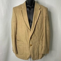 Vintage 70s Farah Faux Suede Blazer Jacket Mens 42L Tan Pockets Lined - £22.06 GBP
