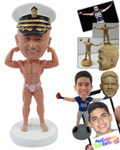 Personalized Bobblehead Muscular bad boy wearing a girls thong with bows going a - £72.91 GBP