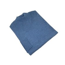 Men PRINCELY Italian Wool Blend Pullover Mock Slim 84001-00 Indigo Blue 282 image 4