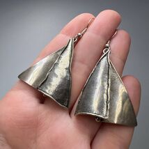 Massive Vintage Sterling Silver 925 Women's Jewelry Stud Ear Earrings Is... - $120.00