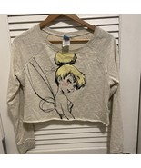 Disney Cropped Tinkerbell Grey Sweatshirt Size L - $35.54 CAD