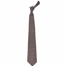 Retro Rene Chagal Mahout Elephant Neck Tie 100% Silk Wine Red White Blue - $21.38