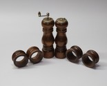 Vintage Salt Shaker, Pepper Mill, Napkin Rings By PRICE IMPORTS - 6 Piec... - $26.70