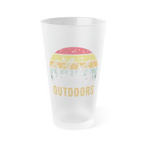 Retro Great Outdoors Frosted Glass Pint, 16oz - Matte Personalized Drinkware - £17.96 GBP
