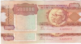 Angola, 500000 Kwanzas, 1991 Issue, (Set of 2) In Consecutive, AUNC, a1 - $9.53