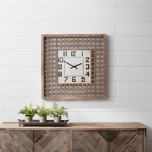 Lattice Wood Wall Clock 29.5&quot;SQ - $208.56 CAD