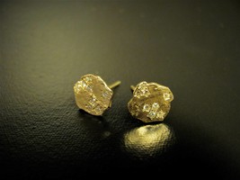 Gold diamonds earrings. 14k Yellow gold earrings with 0.16ct&#39; Diamonds. UNIQUE h - £530.82 GBP