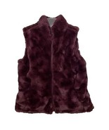 Nicole Miller Original Reversible Vest Wine Red Faux Fur Quilted Womens ... - £14.66 GBP