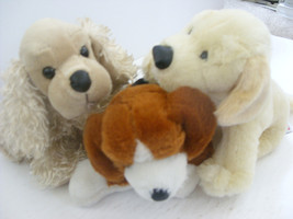 Ganz American Cocker Beagle Yellow Lab Plush Puppy Dog Brown Lot Of 3 - £14.95 GBP