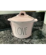 Rae Dunn Pink LOVE Mini Casserole Candy Dish Covered Ceramic Valentine P... - $376.98 MXN