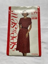 See &amp; Sew 5538 Sewing Pattern Misses Petite Dress Size A (XS-S-M) Uncut - £4.62 GBP