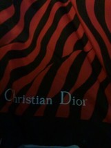 Christian Dior Travel Umbrella Red and Black Stripes CD On Handle Vintage - $51.43