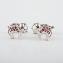 Natural Sapphire &amp; Ruby Cufflinks, Solid 925 Silver Cufflink,September and July  - £129.99 GBP