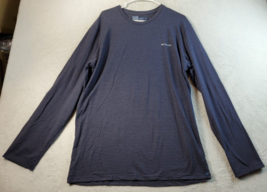 Columbia Shirt Mens Size XL Gray Striped Knit Cotton Long Sleeve Round Neck Logo - £12.51 GBP