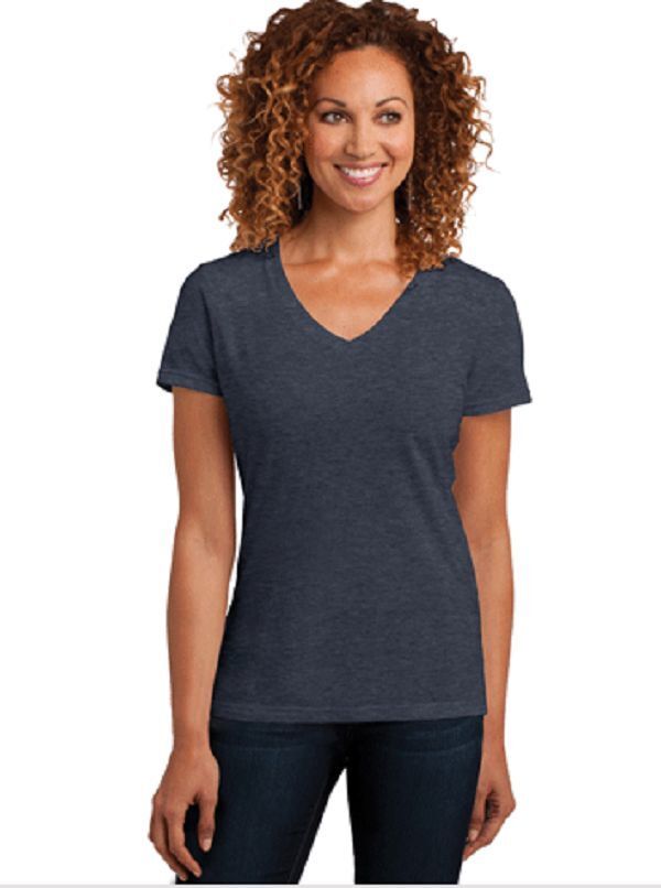 New DistRict Made  S/S Tri Blend V Neck Tee Top 2X  Heth Navy MSRP $20.00 - $4.46