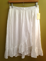 NWT SW New York Beautiful White Wrapped Ruffled Women&#39;s Skirt S - £22.59 GBP