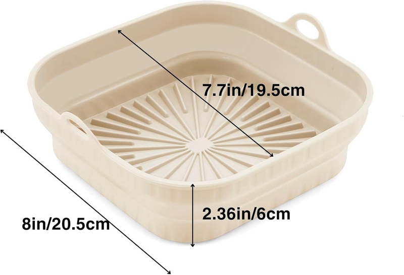 3 Pack Silicone Air Fryer Liners Reusable– Emptycolor 8 Inch Square Silicone Lin Item image 5