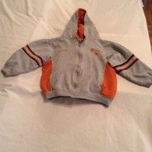 Size 8  10 youth NCAA Texas Longhorns hoodie jacket Starters gray orange - £17.22 GBP
