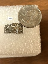 Vtg Jewelry Ring Silvertone Lacey 3/4 X 3/8 6015 Is 5/8 Insert Hole - $2.00