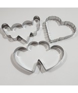 3 Pieces Heart Shape Cookie Cutter Set Valentine Cookie Cutter Stainless - $231.48 MXN