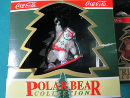 COCA COLA BEAR COLLECTION 4 CHRISTMAS ORNAMENTS  NIB original - $59.40