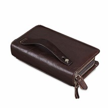Leather Men Clutch Wallet Bag Handbag Big Capacity Phone Card Holder Purse - £45.70 GBP