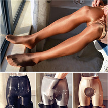 Men 70D Ultra Shiny Glossy Pantyhose Open Crotch Tights Stockings Underwear - £7.89 GBP