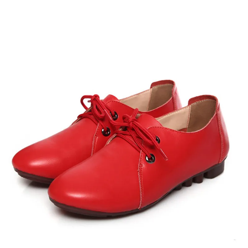 Spring Autumn Women Moccasins Flat  Up Casual Shoes Woman Comfortable Soft Leath - $107.56