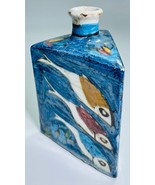 Antique Islamic 3-Sided Glazed Ceramic Bottle Hand-Painted Enamel Fish H... - $73.60