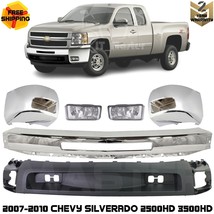 Front Bumper Chrome Ends Caps Valance For 2007-2010 Chevy Silverado 2500HD 3500H - £489.40 GBP