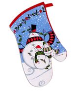 Holly Jolly Holiday Snowman Family Oven Mitt 7x12 inches by Kay Dee Designs - $108.79 MXN