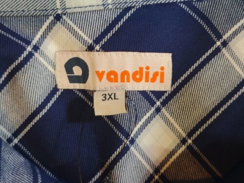 VANDISI FR Shirt Flame Resistant Shirt Blue Plaid Flannel 3XL CAT2-2112 Men's  Item image 5