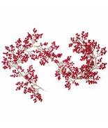 6Ft Red Berry Garland, Flexible Artificial Red And Burgundy Berry Garlan... - £32.38 GBP